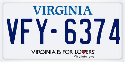 VA license plate VFY6374
