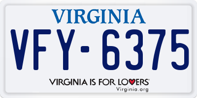 VA license plate VFY6375