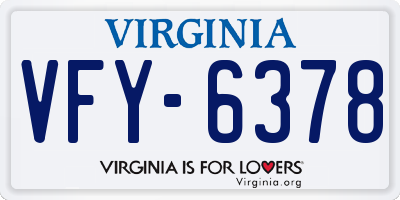 VA license plate VFY6378