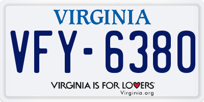 VA license plate VFY6380