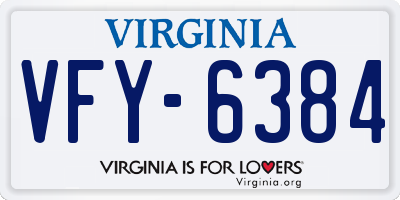 VA license plate VFY6384