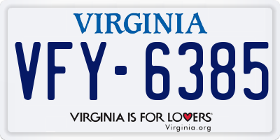 VA license plate VFY6385