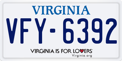 VA license plate VFY6392
