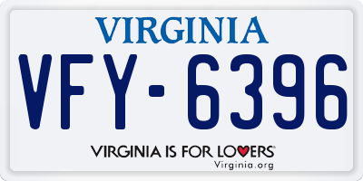 VA license plate VFY6396
