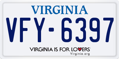 VA license plate VFY6397