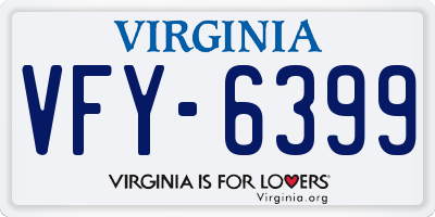 VA license plate VFY6399