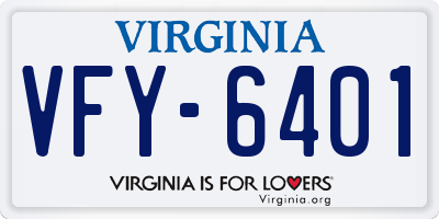 VA license plate VFY6401