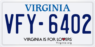 VA license plate VFY6402