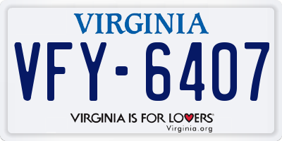 VA license plate VFY6407