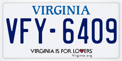 VA license plate VFY6409