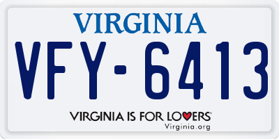 VA license plate VFY6413
