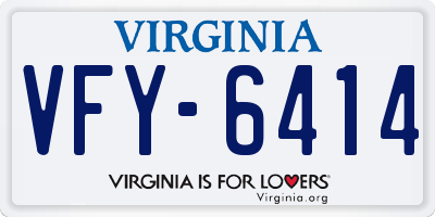 VA license plate VFY6414