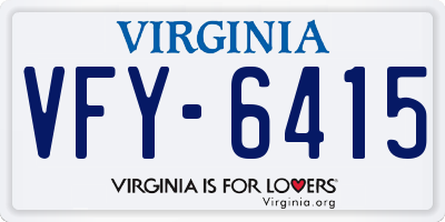 VA license plate VFY6415