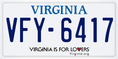 VA license plate VFY6417
