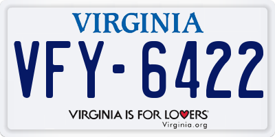 VA license plate VFY6422