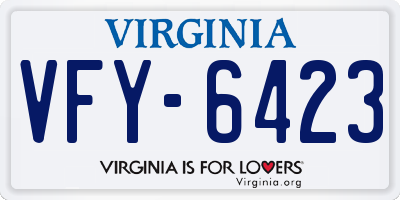 VA license plate VFY6423