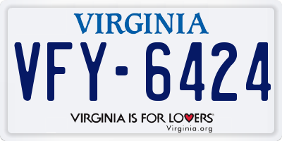 VA license plate VFY6424