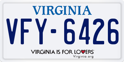 VA license plate VFY6426