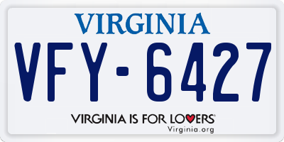 VA license plate VFY6427