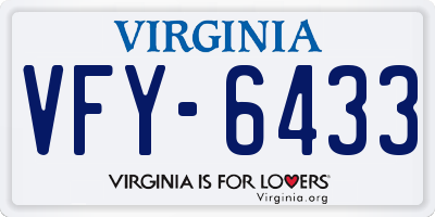 VA license plate VFY6433