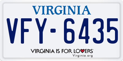 VA license plate VFY6435