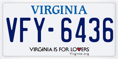 VA license plate VFY6436