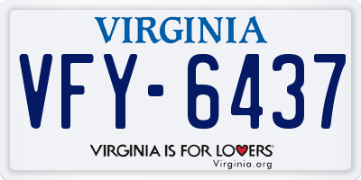 VA license plate VFY6437