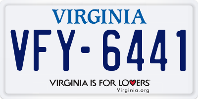 VA license plate VFY6441