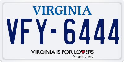 VA license plate VFY6444