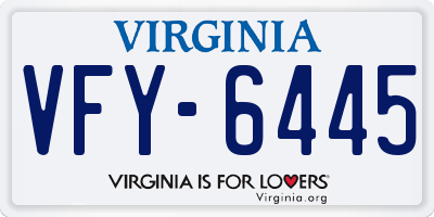 VA license plate VFY6445
