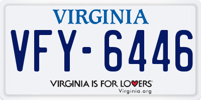 VA license plate VFY6446