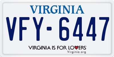 VA license plate VFY6447