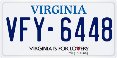 VA license plate VFY6448