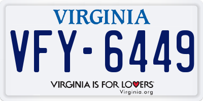 VA license plate VFY6449