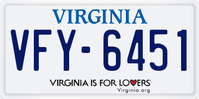VA license plate VFY6451