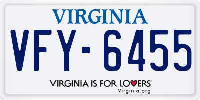 VA license plate VFY6455