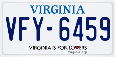VA license plate VFY6459