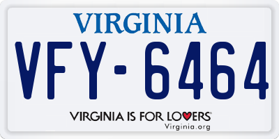 VA license plate VFY6464