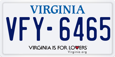 VA license plate VFY6465