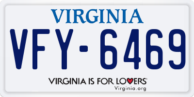 VA license plate VFY6469