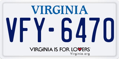 VA license plate VFY6470