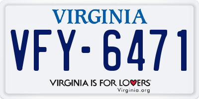 VA license plate VFY6471