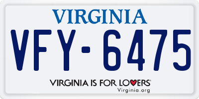 VA license plate VFY6475