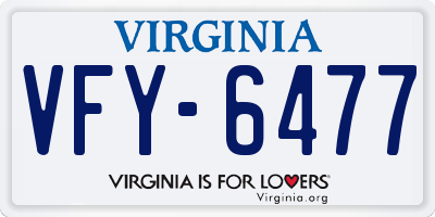 VA license plate VFY6477