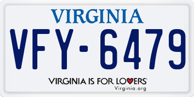 VA license plate VFY6479