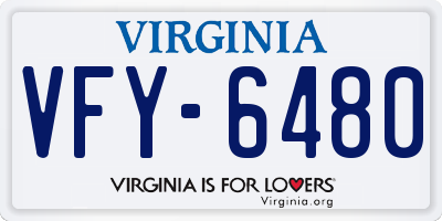 VA license plate VFY6480