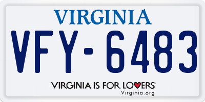VA license plate VFY6483