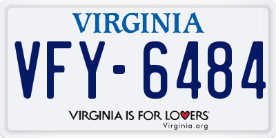 VA license plate VFY6484