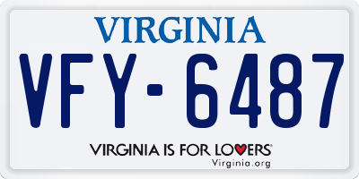 VA license plate VFY6487