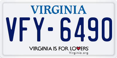 VA license plate VFY6490
